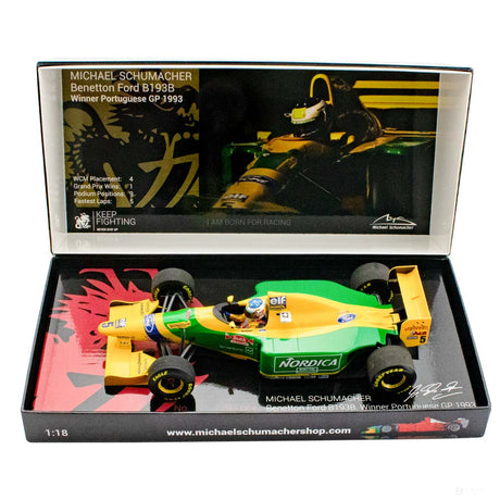迈克尔·舒马赫模型车，贝纳通福特 B193B 葡萄牙大奖赛，1 :18 比例, 黄色, 2020