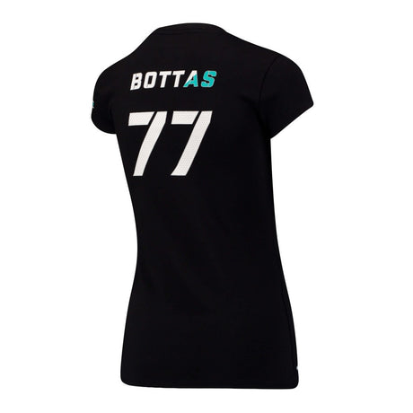 梅赛德斯女式 T 恤，Bottas Valtteri 77，黑色，2017