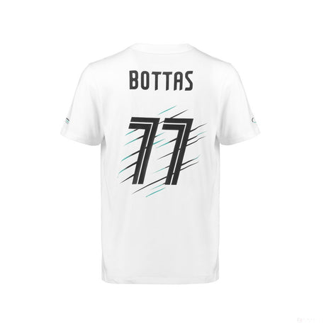 梅赛德斯 T 恤，Bottas Valtteri 77，白色，2018 - FansBRANDS®