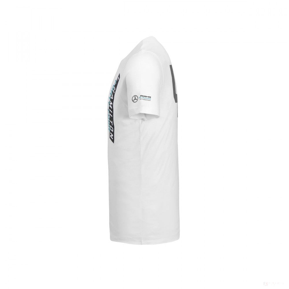 Mercedes T 恤, Lewis Hamilton #44 , 白色, 2019 - FansBRANDS®