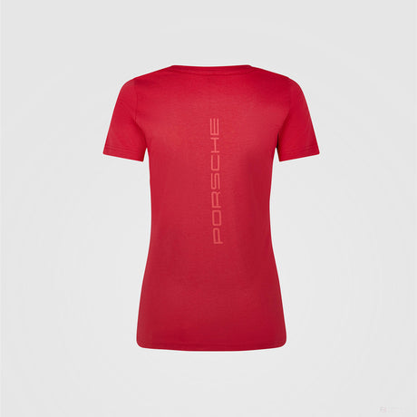 保时捷女式 T 恤，赛车运动，红色，2022