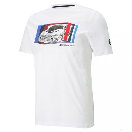 BMW T 恤，Puma BMW MMS汽车图案, 白色, 2021 - FansBRANDS®