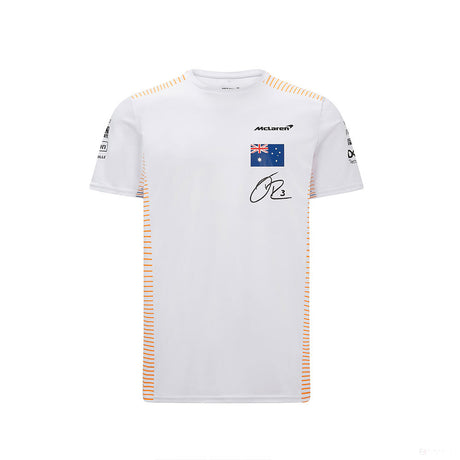 迈凯伦 T 恤，丹尼尔里卡多，白色，2021 - FansBRANDS®