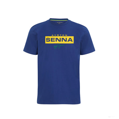 Ayrton Senna T 恤, Logo, 蓝色, 2021 - FansBRANDS®