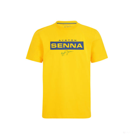 Ayrton Senna T 恤，标志，黄色，2021 - FansBRANDS®