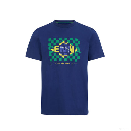 埃尔顿塞纳 T 恤，巴西国旗，蓝色，2021 - FansBRANDS®