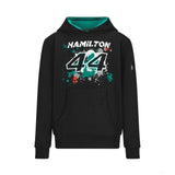 Mercedes Lewis Hamilton 儿童运动衫，LEWIS #44，黑色，2022 - FansBRANDS®