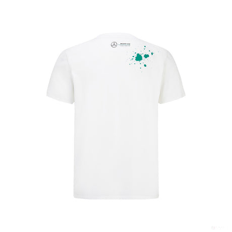 Mercedes Lewis Hamilton T 恤，LEWIS #44，白色，2022