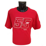 Ferrari T 恤，Carlos Sainz Driver，红色，2022 - FansBRANDS®