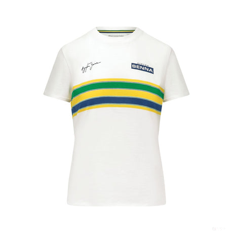 Ayrton Senna  Womens Stripe T-shirt 2022 - FansBRANDS®
