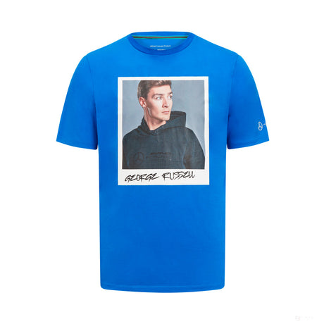 梅赛德斯-乔治-拉塞尔肖像T恤，蓝色 - FansBRANDS®