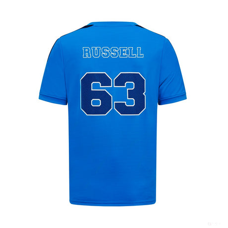 梅赛德斯-乔治-拉塞尔运动衬衫，蓝色