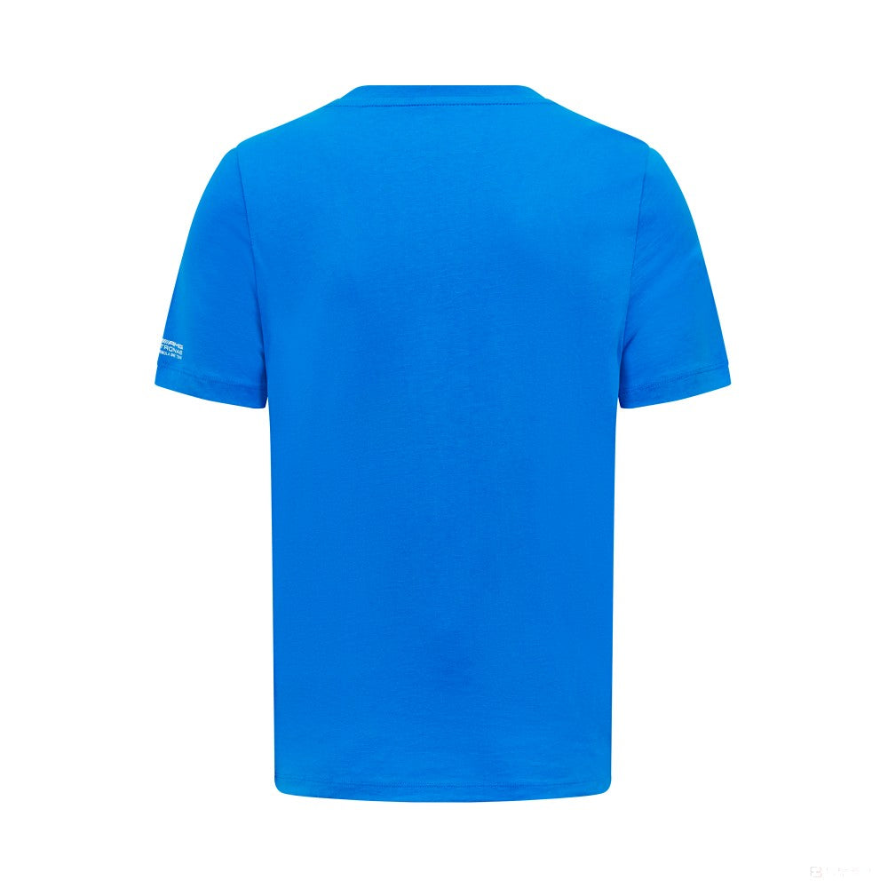 梅赛德斯-乔治-拉塞尔标志T恤，男士，蓝色 - FansBRANDS®
