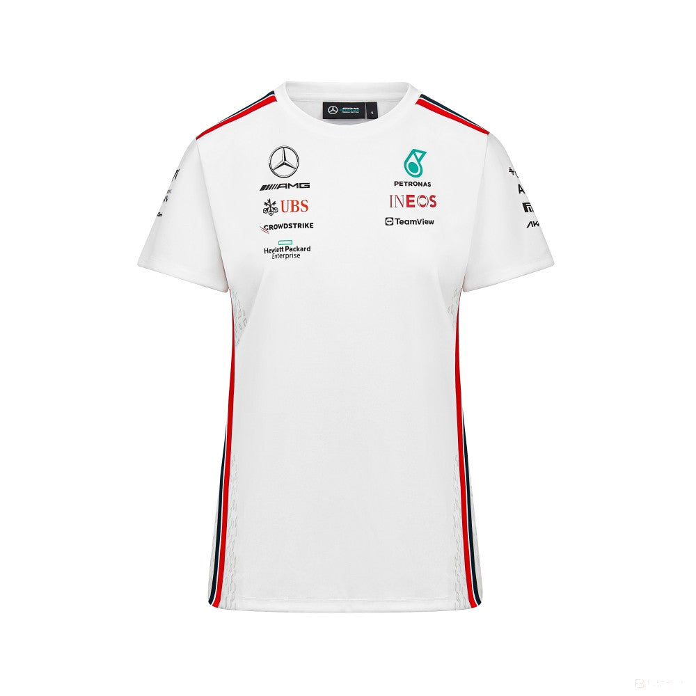 梅赛德斯车队，女司机T恤，白色，2023年 - FansBRANDS®