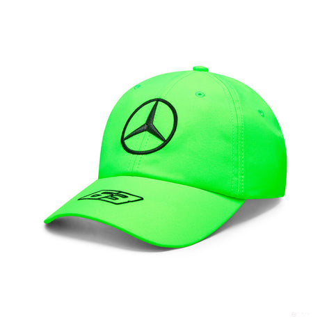 梅赛德斯车队，乔治-拉塞尔司机帽，霓虹绿色，2023年