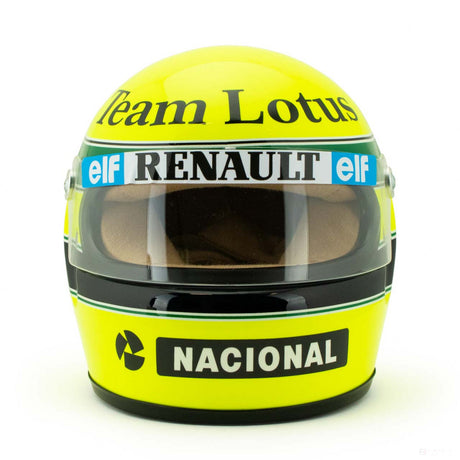 Ayrton Senna 迷你头盔，1:2 比例，黄色，1985