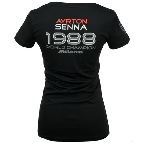 Ayrton Senna 女式 T 恤，1988 年世界冠军，黑色，2020 年