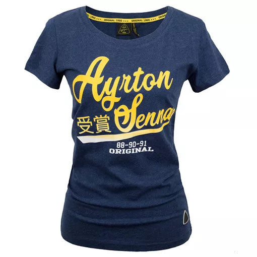 Ayrton Senna 女式 T 恤，复古，蓝色，2020 年 - FansBRANDS®