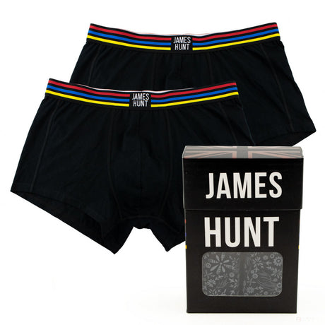 James Hunt 内衣，头盔平角短裤 - 双包，黑色，2021 - FansBRANDS®